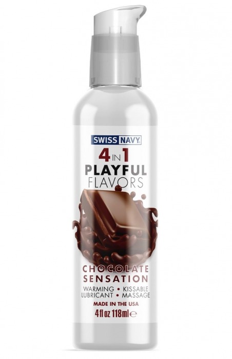 Массажный гель 4-в-1 Chocolate Sensation с ароматом шоколада - 118 мл. - Swiss navy - купить с доставкой в Королеве