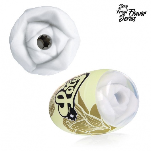 Белый нереалистичный мастурбатор в форме бутона цветка Lotus - 1137 - в Королеве купить с доставкой