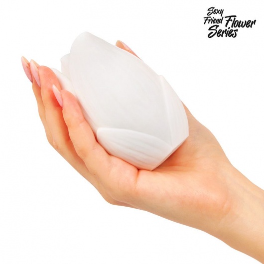 Белый нереалистичный мастурбатор в форме бутона цветка Lotus - 1137 - в Королеве купить с доставкой
