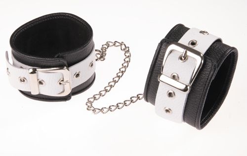 Черно-белые оковы на ноги - Sitabella - купить с доставкой в Королеве