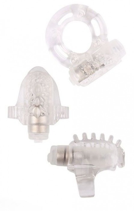Набор из 3 прозрачных эрекционных колец с вибрацией Teasers Ring Kit - Chisa - в Королеве купить с доставкой