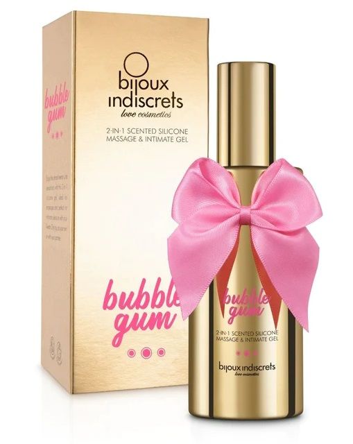 Гель с ароматом жвачки Bubblegum 2-in-1 Scented Silicone Massage And Intimate Gel - 100 мл. - Bijoux Indiscrets - купить с доставкой в Королеве