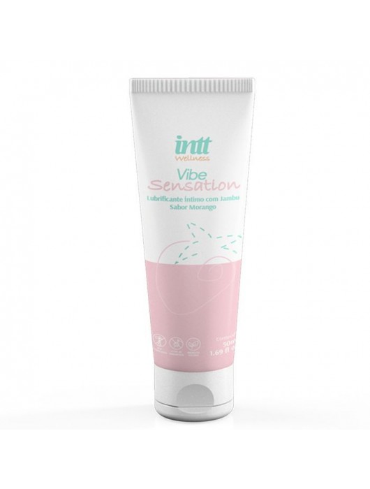Лубрикант на водной основе Vibe Sensation с клубничным вкусом и легким вибрирующим эффектом - 50 гр. - INTT - купить с доставкой в Королеве