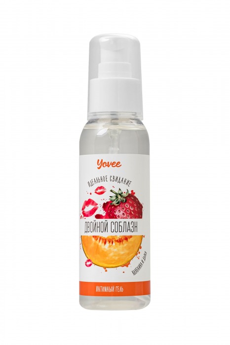 Съедобная гель-смазка Yovee «Двойной соблазн» с Д-пантенолом и вкусом клубники и дыни - 100 мл. - ToyFa - купить с доставкой в Королеве