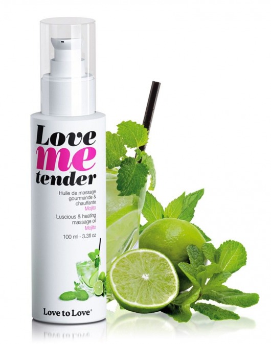 Съедобное согревающее массажное масло Love Me Tender Mojito с ароматом мохито - 100 мл. - Love to Love - купить с доставкой в Королеве