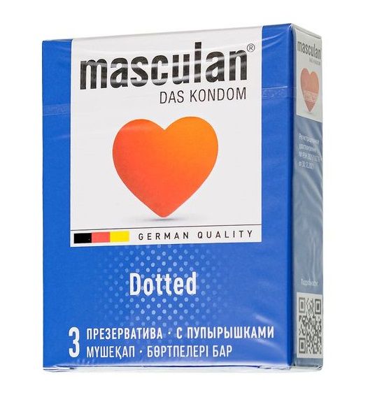 Презервативы с пупырышками Masculan Dotted - 3 шт. - Masculan - купить с доставкой в Королеве