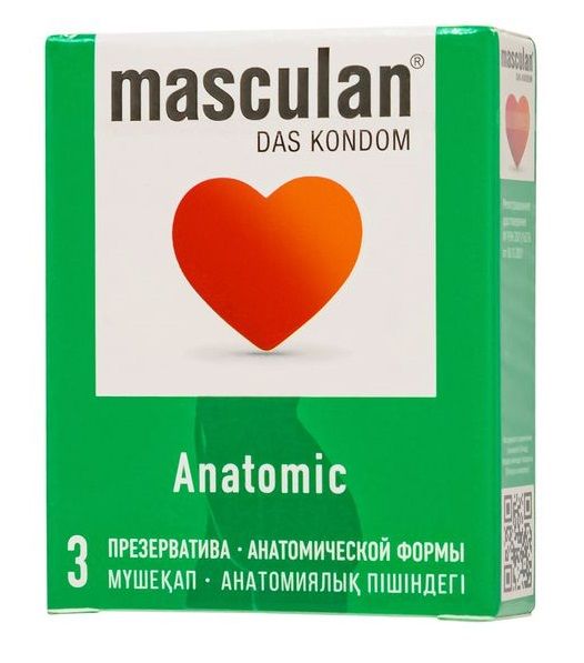 Презервативы анатомической формы Masculan Anatomic - 3 шт. - Masculan - купить с доставкой в Королеве