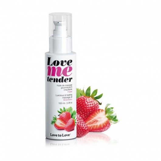 Съедобное согревающее массажное масло Love Me Tender Strawberry с ароматом клубники - 100 мл. - Love to Love - купить с доставкой в Королеве