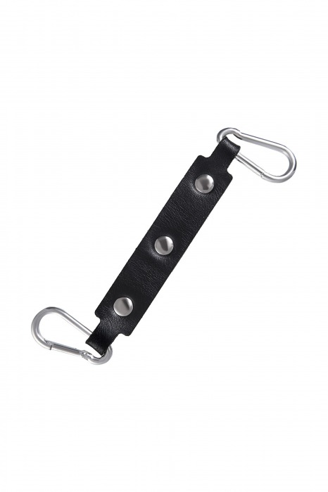 Черные кожаные однослойные оковы с контрастной строчкой - Pecado - купить с доставкой в Королеве