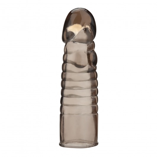 Дымчатая насадка-удлинитель Ribbed Realistic Penis Enhancing Sleeve Extension - 15,2 см. - BlueLine - в Королеве купить с доставкой
