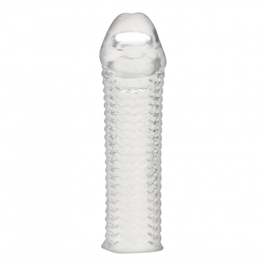 Текстурированная насадка на пенис Clear Textured Penis Enhancing Sleeve Extension - 16,5 см. - BlueLine - в Королеве купить с доставкой