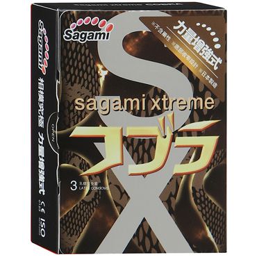Суженные к основанию презервативы Sagami Xtreme COBRA - 3 шт. - Sagami - купить с доставкой в Королеве