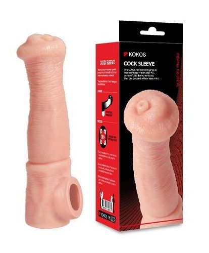 Телесная фантазийная насадка на член Cock Sleeve Size L - KOKOS - в Королеве купить с доставкой