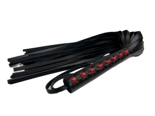 Кожаная плеть Sex Game с красным плетением на рукояти - 57 см. - БДСМ Арсенал - купить с доставкой в Королеве