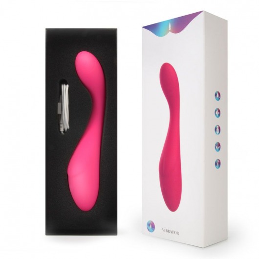 Розовый изогнутый вибромассажер - 18,9 см. - I-MOON