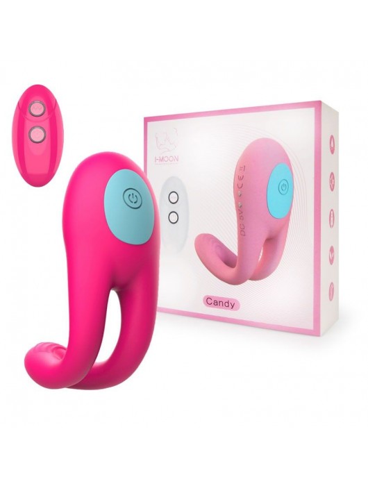 Розовое виброкольцо с пультом ДУ - I-MOON - в Королеве купить с доставкой