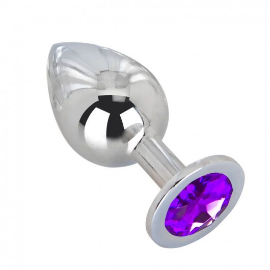 Большой плаг из стали с фиолетовым кристаллом Violet Dream - 9,5 см. - Erotic Fantasy - купить с доставкой в Королеве