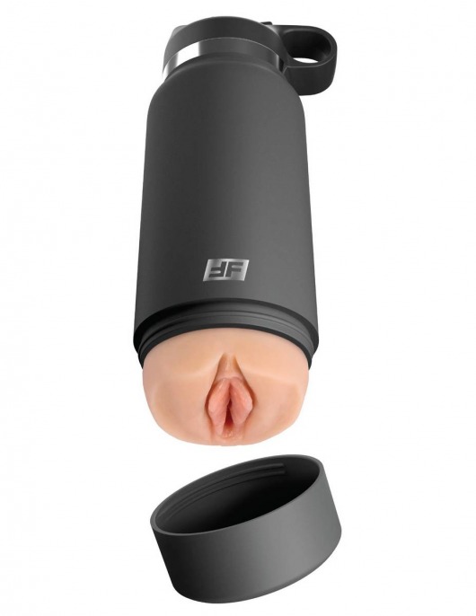 Серый мастурбатор в виде бутылки F*ck Flask - Pipedream - в Королеве купить с доставкой