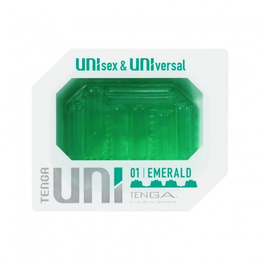 Зеленый мастурбатор-стимулятор Tenga Uni Emerald - Tenga - в Королеве купить с доставкой