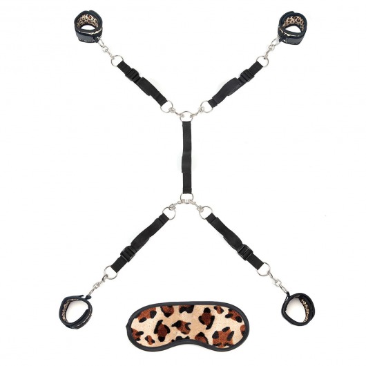 Леопардовая фиксация на матрас для рук и ног Classic Bedspreader - Lux Fetish - купить с доставкой в Королеве