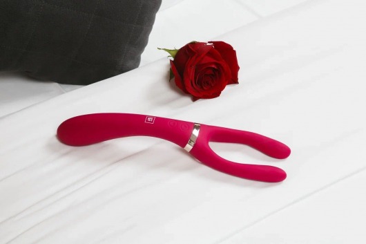 Бордовый двусторонний стимулятор Aster - 28,2 см. - HOT planet