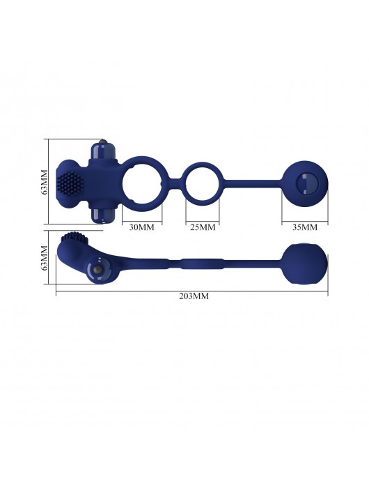 Синее вибрирующее кольцо с утяжеляющим шариком - Baile - в Королеве купить с доставкой