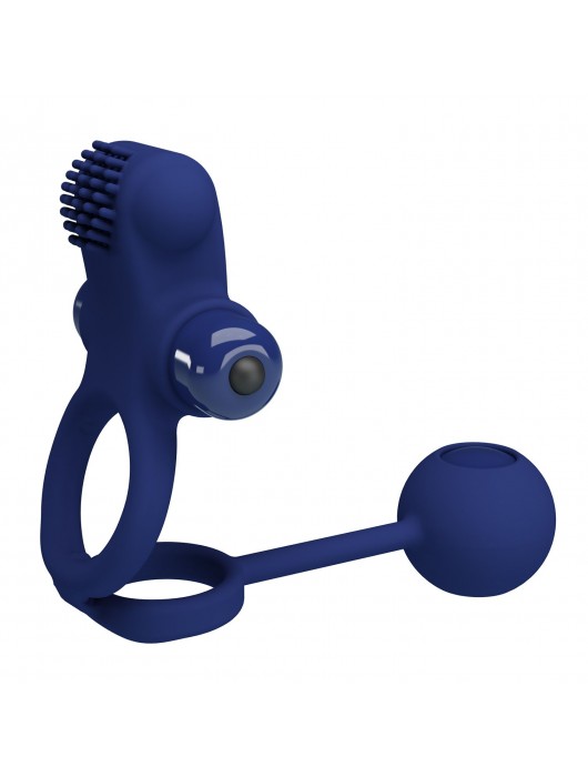 Синее вибрирующее кольцо с утяжеляющим шариком - Baile - в Королеве купить с доставкой