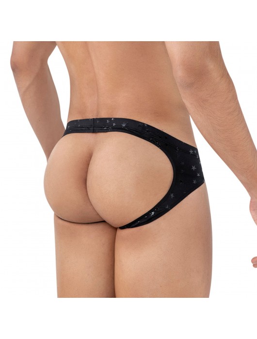 Черные трусы-джоки со звездочками Illusion Jockstrap - Clever Masculine Underwear купить с доставкой