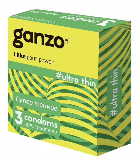 Ультратонкие презервативы Ganzo Ultra thin - 3 шт. - Ganzo - купить с доставкой в Королеве