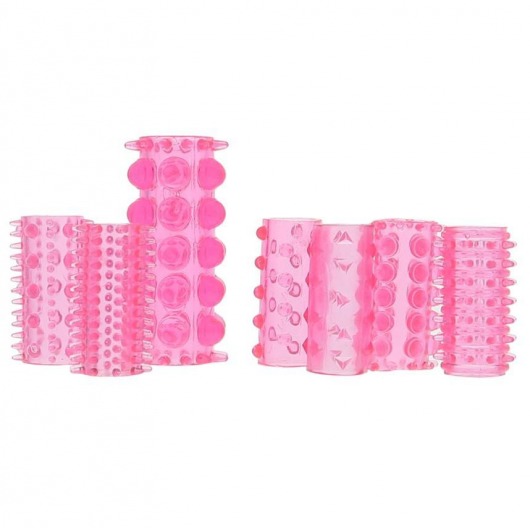 Набор из 7 розовых насадок на пенис ONE-A-DAY PENIS SLEEVES PINK - Seven Creations - в Королеве купить с доставкой
