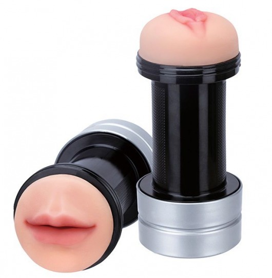 Двусторонний мастурбатор REALSTUFF 2 IN 1 HUMMER MOUTH   VAGINA - ротик и вагина - Dream Toys - в Королеве купить с доставкой
