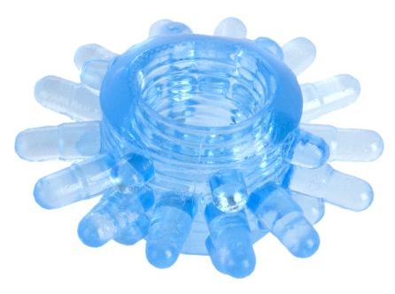 Голубая гелевая насадка с шипиками - Toyfa Basic - в Королеве купить с доставкой