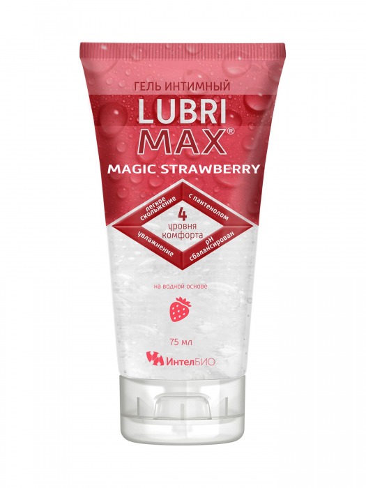 Интимный гель-смазка на водной основе Lubrimax Magic Strawberry - 75 мл. - ИнтелБИО - купить с доставкой в Королеве