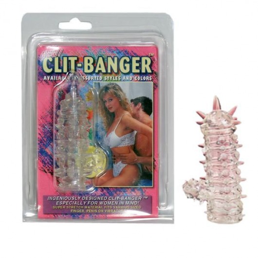 Прозрачная насадка с шипами и клиторальной шишечкой CLIT-BANGER SLEEVE IN CLEAR - Tonga - в Королеве купить с доставкой