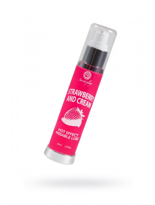 Массажное масло 2-в-1 с разогревающим эффектом и вкусом клубники со сливками - 50 мл. - Secret Play - купить с доставкой в Королеве