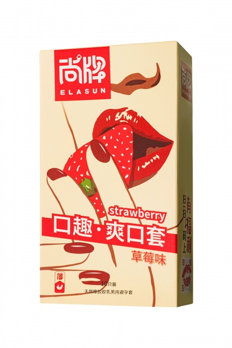 Презервативы Elasun Strawberry с аромато клубники - 10 шт. - Elasun - купить с доставкой в Королеве