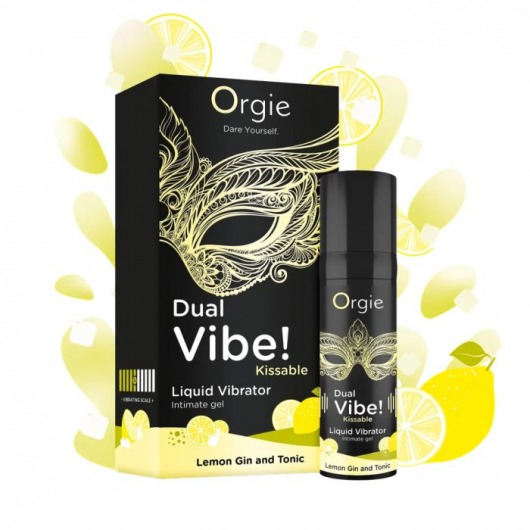 Съедобный жидкий вибратор Dual Vibe! со вкусом лимонного джина с тоником - 15 мл. - ORGIE - купить с доставкой в Королеве