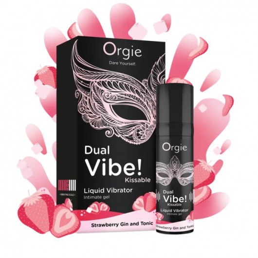 Съедобный жидкий вибратор Dual Vibe! со вкусом клубничного джина с тоником - 15 мл. - ORGIE - купить с доставкой в Королеве