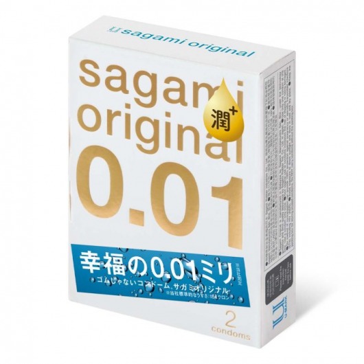 Увлажнённые презервативы Sagami Original 0.01 Extra Lub - 2 шт. - Sagami - купить с доставкой в Королеве