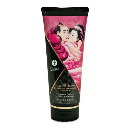 Массажный крем для тела с ароматом малины Raspberry feeling - 200 мл. - Shunga - купить с доставкой в Королеве