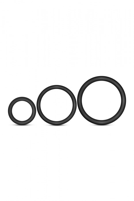 Набор из 3 черных эрекционных колец Cock Ring Set - Blush Novelties - в Королеве купить с доставкой