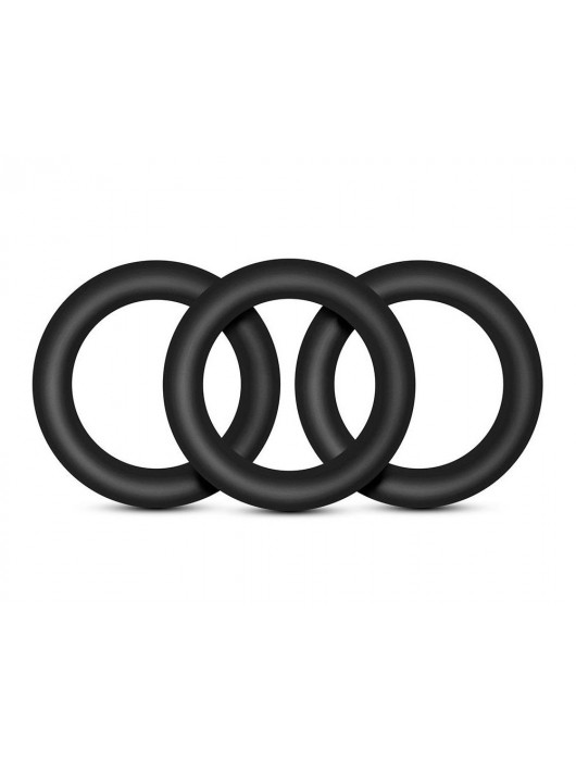 Набор из 3 черных эрекционных колец Black Small Penis Rings - Blush Novelties - в Королеве купить с доставкой