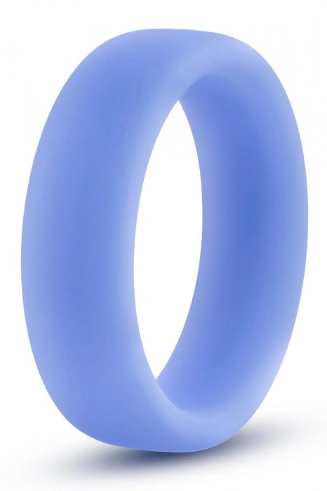 Голубое люминесцентное кольцо Silicone Glo Cock Ring - Blush Novelties - в Королеве купить с доставкой