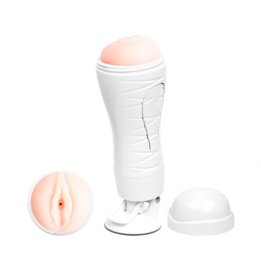 Мастурбатор-вагина Flora White с присоской и 12 режимами вибрации - Baile - в Королеве купить с доставкой