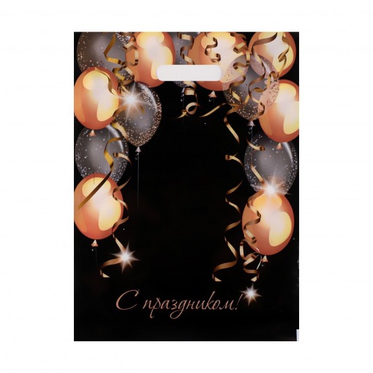 Пакет с вырубной ручкой и принтом в виде шариков (30х40 см) - Сима-Ленд - купить с доставкой в Королеве