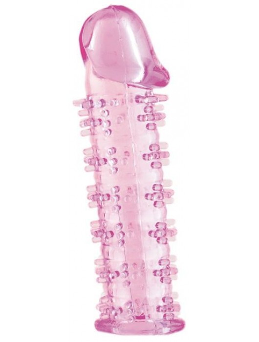 Розовая насадка на пенис с шипами - 12,5 см. - A-toys - в Королеве купить с доставкой