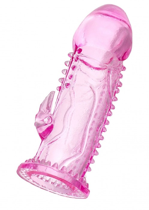 Розовая насадка на пенис с шипиками и коготком - 13,5 см. - A-toys - в Королеве купить с доставкой