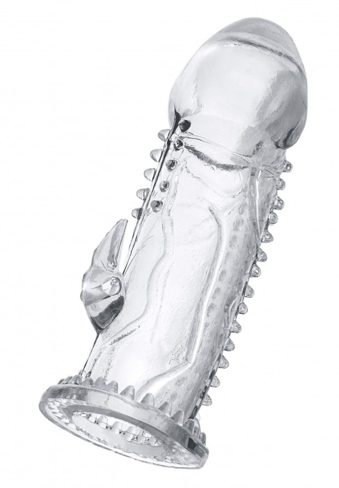 Прозрачная насадка на пенис с шипиками и коготком - 13,5 см. - A-toys - в Королеве купить с доставкой