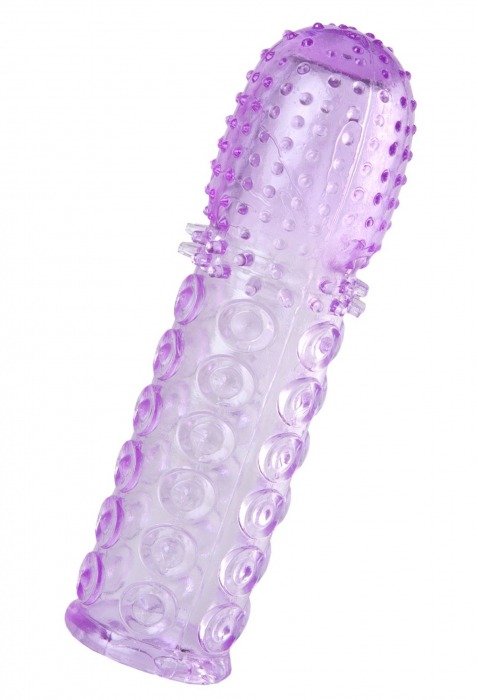 Фиолетовая рельефная насадка на пенис - 13,5 см. - A-toys - в Королеве купить с доставкой