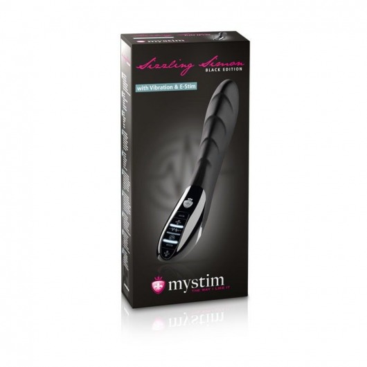 Вибратор с электростимуляцией Sizzling Simon Black Edition - 27 см. - MyStim - купить с доставкой в Королеве